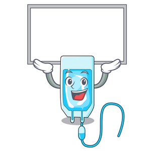 卡通输液上板充气瓶角色卡通矢量插图照片