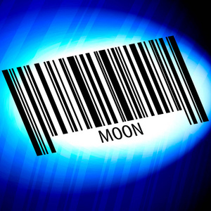 蓝色背景的月亮条形码图片