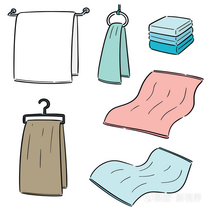 矢量毛巾集插画-正版商用图片1s60kd-摄图新视界