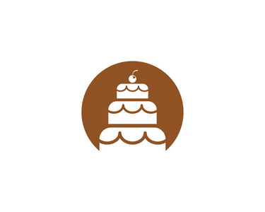 蛋糕标志图标矢量插图设计模板