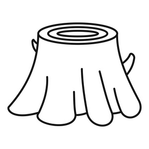 树的树桩图标,大纲样式插画