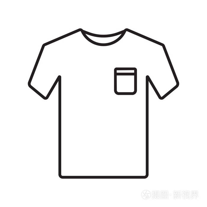 衬衫轮廓笔画图标矢量