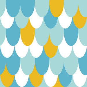 卡通鱼鳞矢量无缝背景图案与有趣的彩色鱼鳞织物,纺织品照片