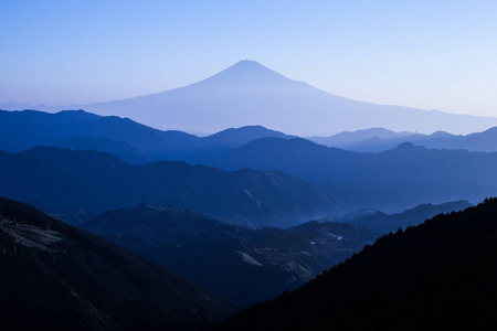 夏晨从静冈县吉原山看到富士山图片