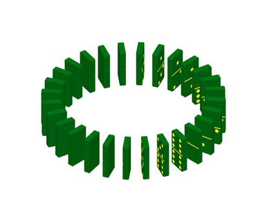 孤立在白色的多米诺骨牌图片