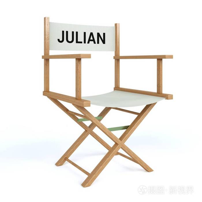 朱利安写在主任椅子在隔绝的白色背景