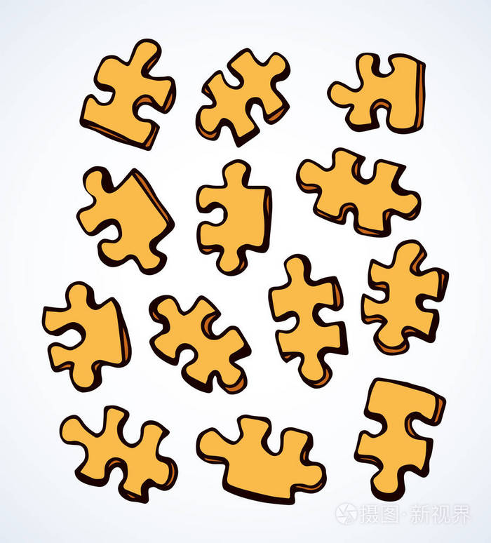 分散的空白切割儿童橙色方案孤立在白色背景.