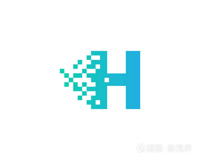 字母h像素图标标志设计元素