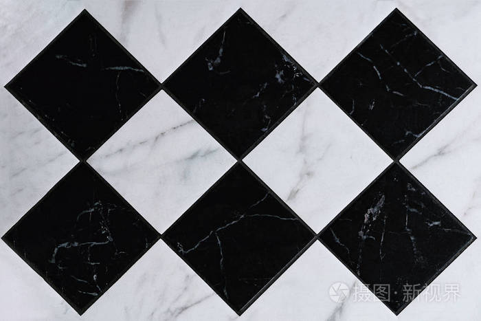从黑白瓷砖开始的地板纹理