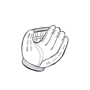棒球手套涂鸦棒球棒素描分离照片