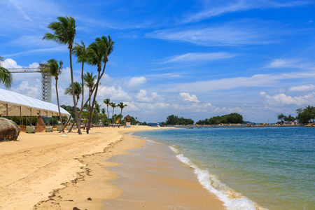 新加坡小镇sentosa岛的海滩.照片