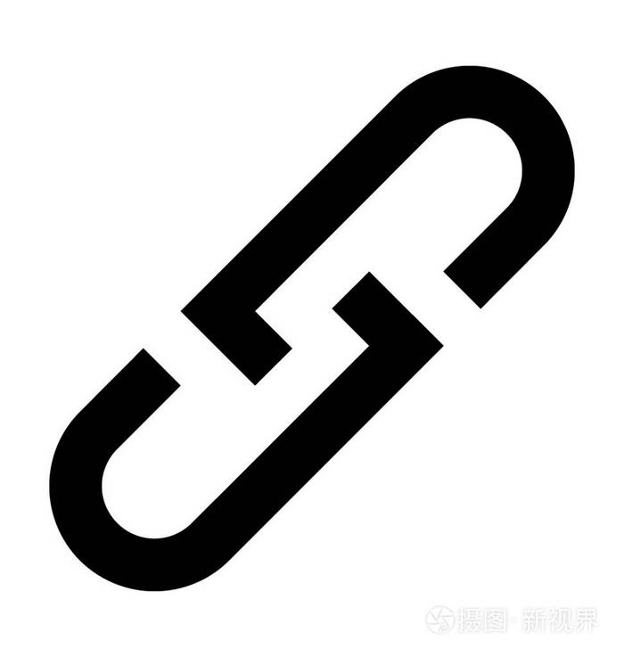 回形针平矢量图标