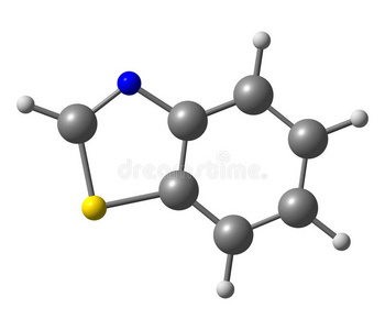 苯并噻唑分子在白色上