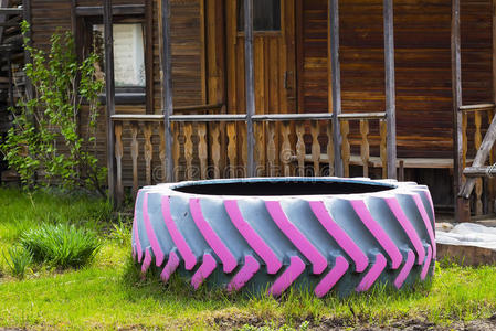 花园 发明 厨房 西伯利亚 俄罗斯 水塘 国家 古老的 轮胎