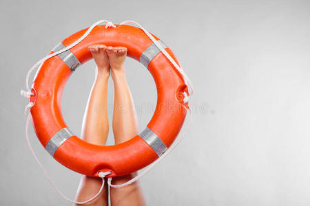 安全 节约 戒指 浮标 浮动 营救 女孩 救生员 生活 安全的