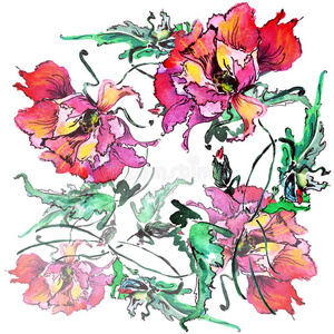 收获 花的 照片 蜡染 盛开 艺术 颜色 丙烯酸 手工制作的
