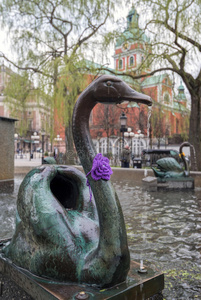 瑞典斯德哥尔摩j.p.molin喷泉的细节