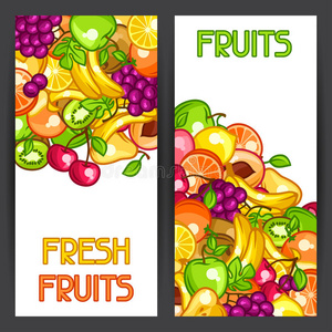 横幅设计与风格化的新鲜成熟水果