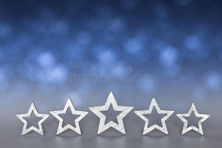 五星蓝色模糊的空间照片