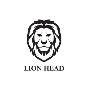 愤怒的狮子头黑白标志矢量设计图片
