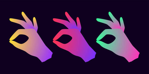 数字手势数字手投影矢量图照片