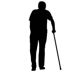 残疾人剪影图片
