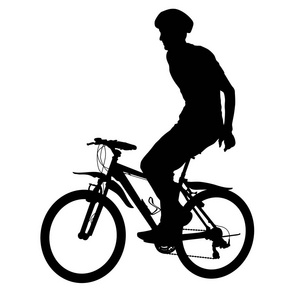 骑自行车的剪影黑色白色图片-骑自行车的剪影黑色白色素材-骑自行车的