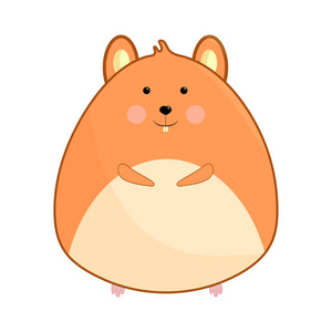 卡通动物, 可爱的仓鼠.扁平设计.矢量插图照片