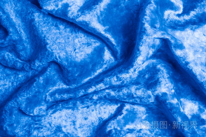 布丝绒蓝色. 华丽的丝绒面料是第一质量的天鹅绒.