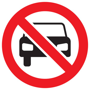 无交通无车或无停车交通标志禁止标志矢量图照片