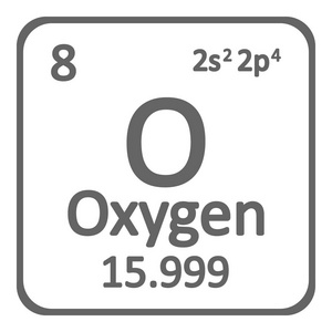 白色背景上的元素氧图标. 矢量图.插画