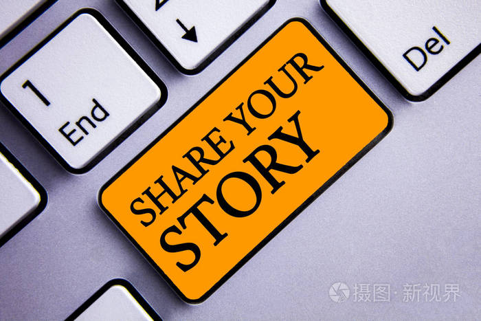 概念性手写显示分享你的故事.