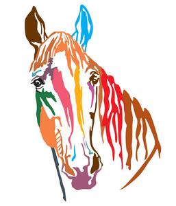 纹身彩色马图片