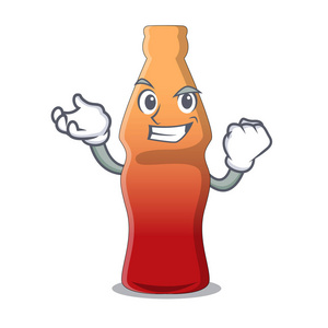 漫画配旗可乐瓶果冻糖果吉祥物卡通配果汁可乐瓶果冻糖果吉祥物卡通