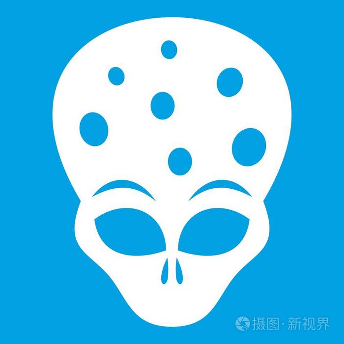 外星外星人头图标白色