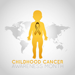 儿童癌症宣传月矢量标志图示图片