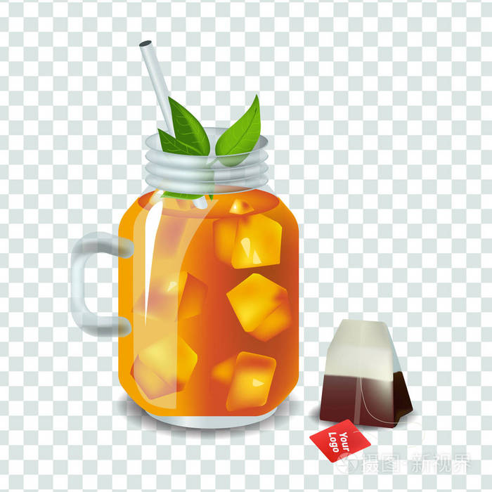 冰红茶实型的矢量图解插画-正版商用图片1scrho-摄图新视界