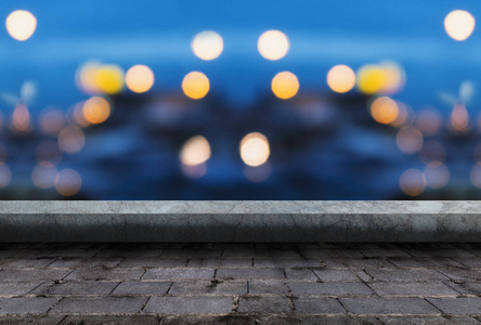 空天台,有夜光和bokeh城市景观背景照片