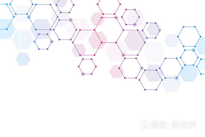 抽象分子结构和化学元素.医疗,科技理念