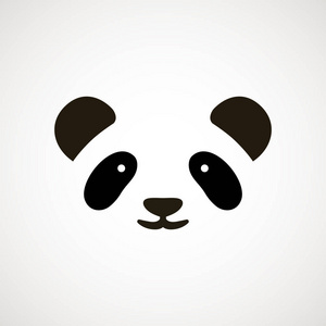 可爱的熊猫脸. 矢量插图熊猫熊. 标志设计模板. 动物标志型概念图标.
