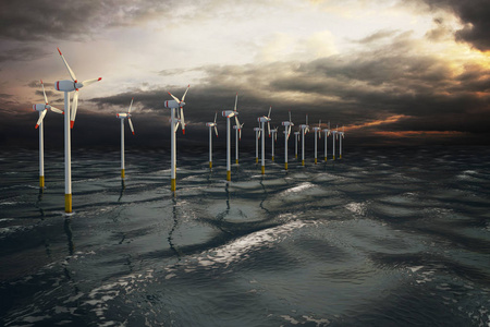 最大的艾瑟尔湖,可持续发展,可再生能源海上风力发电机组风力涡轮机