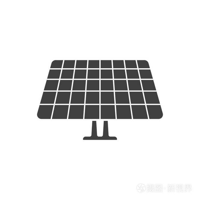 太阳能电池板的图标白色背景矢量