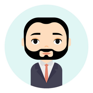 女商人头像简介女办公室工作人员概念女性卡通人物肖像线隔离调查工作