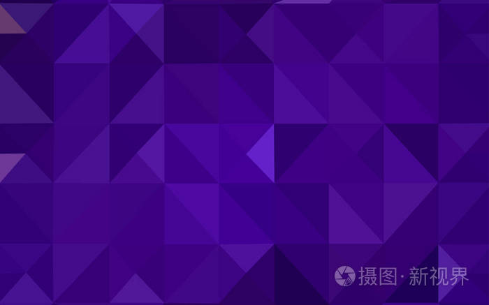深紫色矢量抽象多边形图案。 创造性的几何插图折纸风格与梯度。 一个全新的设计为您的传单。