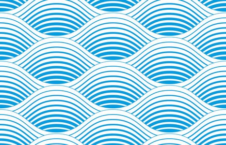 动态线条模式. 抽象水流背景.波无缝模式矢量水流曲线.