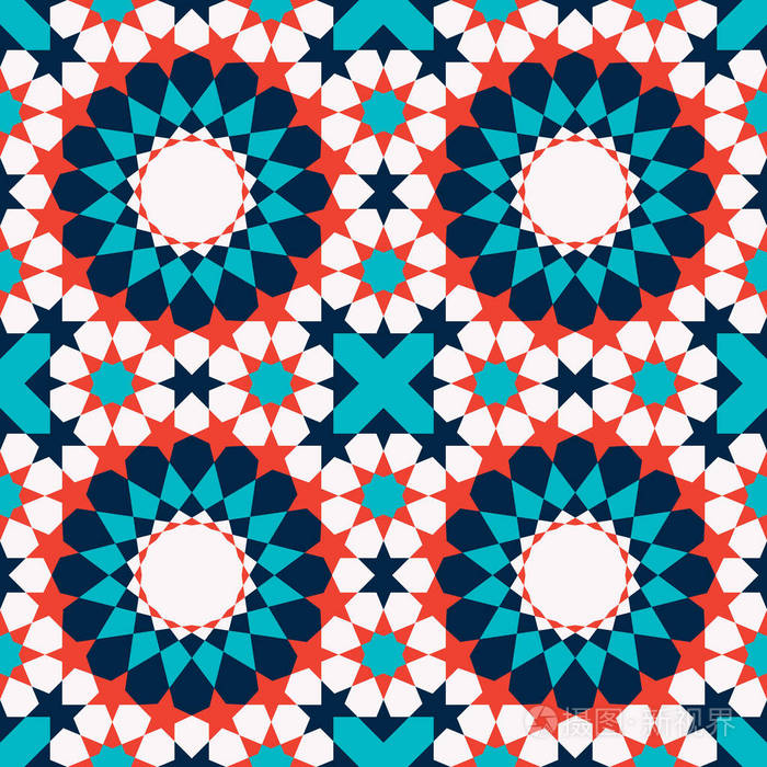 装饰性无缝图案. 矢量抽象背景. 摩洛哥传统阿拉伯伊斯兰背景.