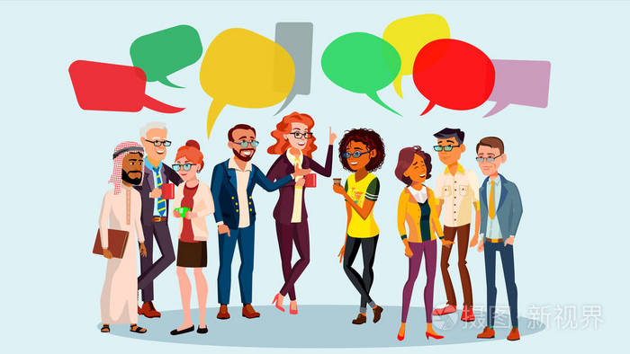 商界人士.通信社会网络.社会群体. 言语泡沫.插图