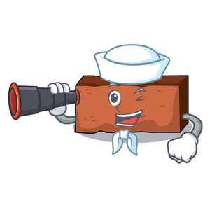 水手与双目砖吉祥物卡通风格图片