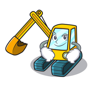 傻笑挖掘机人物卡通风格照片