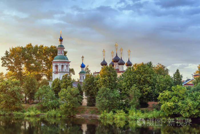 圣母玛利亚在Vologda河的教堂，Vologda俄罗斯